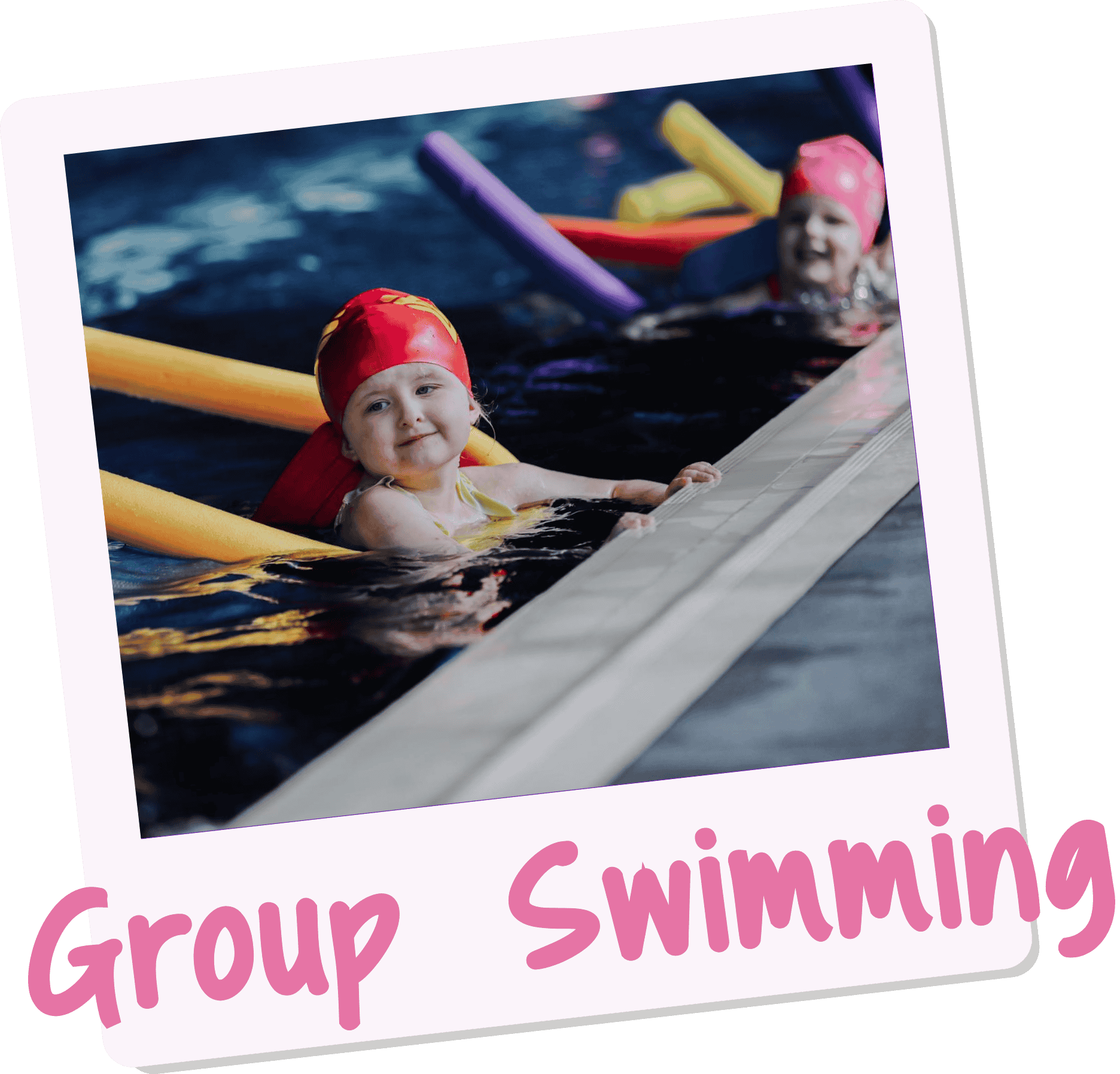 Group Swimming Clickable Polaroid