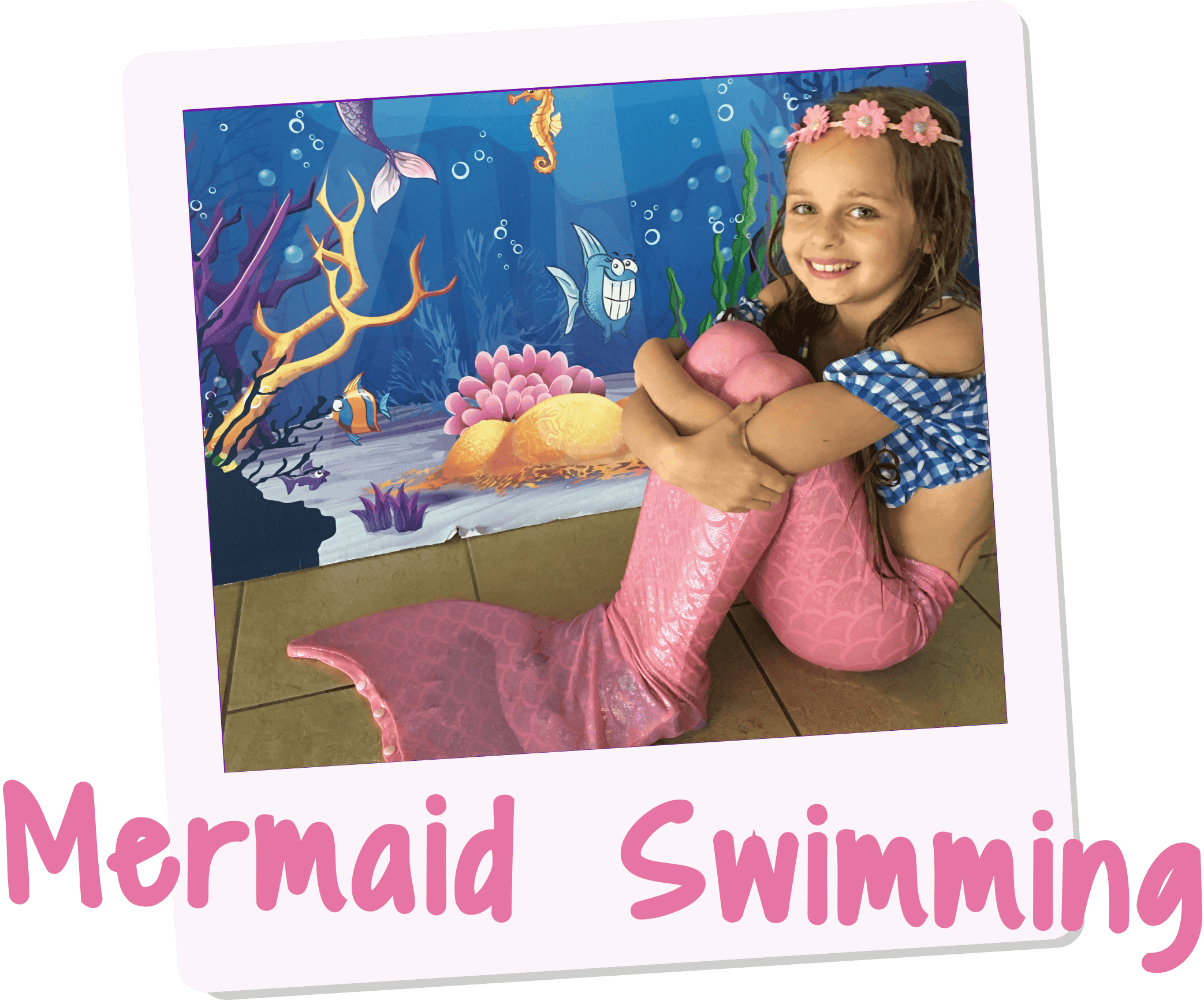 Mermaid Swimming Clickable Polaroid